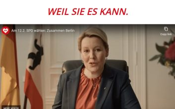 Youtube-Video mit Franziska Giffey von der SPD-Kampagnenseite.