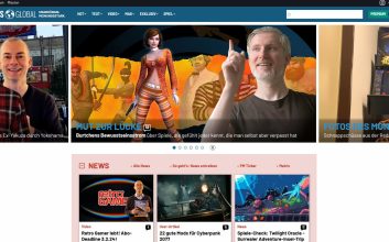 Screenshot der Gamersglobal-Homepage mit der Kolumne im Highlight-Banner