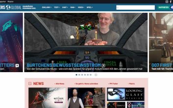 Gamersglobal-Startseite mit der Kolumne "Spielend älter werden" verlinkt