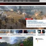 Startseite von Gameswelt mit dem verlinkten Test zu Sudden Strike 5 und Anzeigenplatzierung mit Sinn für Humor